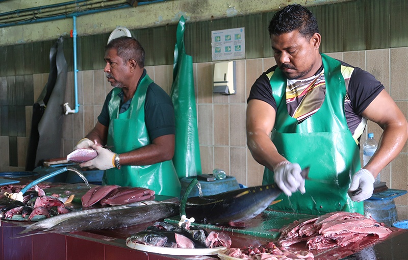 Mercado pescado Malé Maldivas